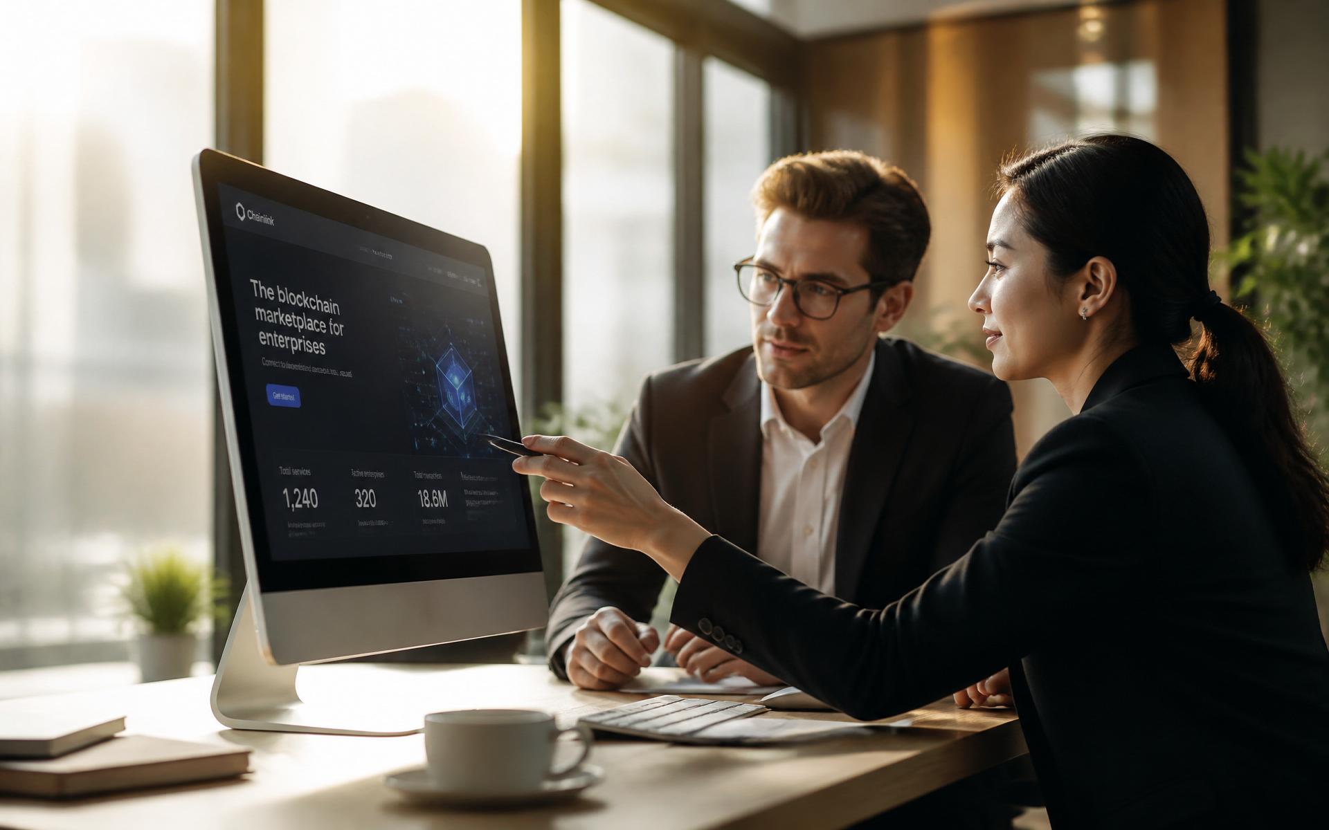 Enterprise team reviewing the edeXa marketplace of dApps